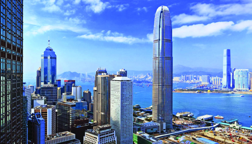 Hong-Kong-stad-wolkenkrabber-verkleind-geschaald